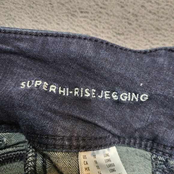 American Eagle Jeans Girls 10 Blue High Rise Jegging Distressed Stretch Denim - Picture 4 of 11